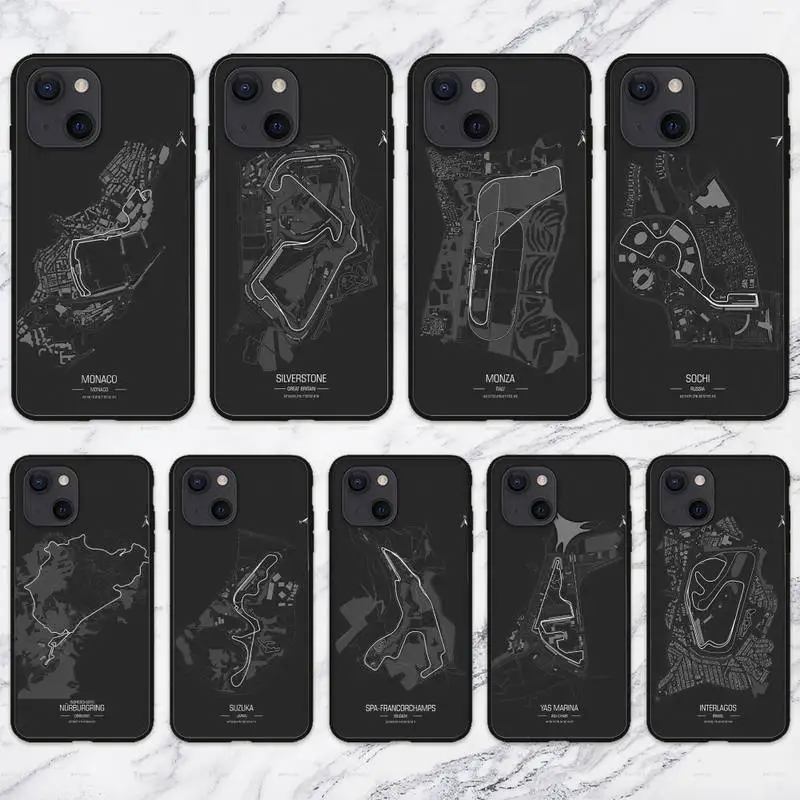 

Monaco Formula 1 Racing Circuit Phone Case For iPhone 11 12 Mini 13 Pro XS Max X 8 7 6s Plus 5 SE XR Shell