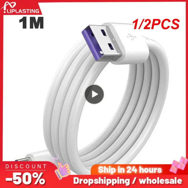 

1/2PCS USB Type C USB Charging Data Cable Charger Cable Wire Cord for Android Phone OPPO Tablets 1M