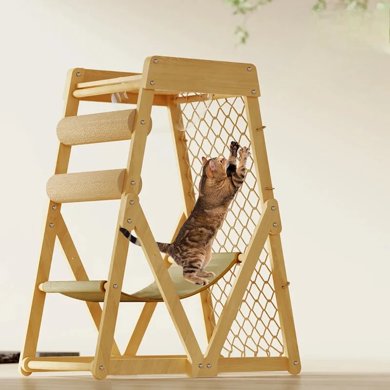 Рамка для лазанья кошек сизалевое кошачье дерево с гамаком и когтеточкой сетка