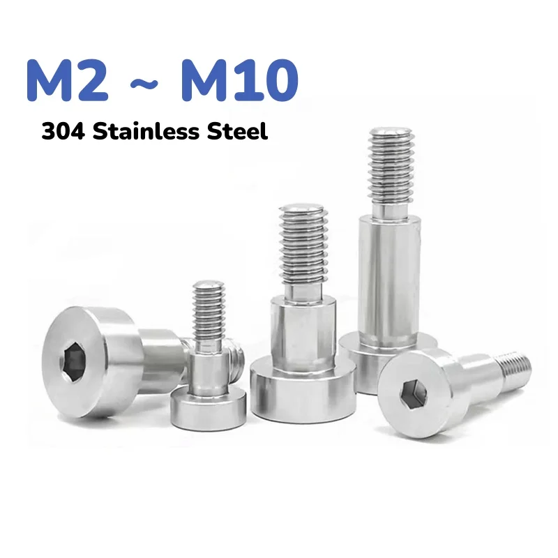 

304 Stainless Steel Hexagon Socket Cap Head Roller Shoulder Screws Allen Plug Screw Bolt M2 M2.5 M3 M4 M5 M6 M8 M10