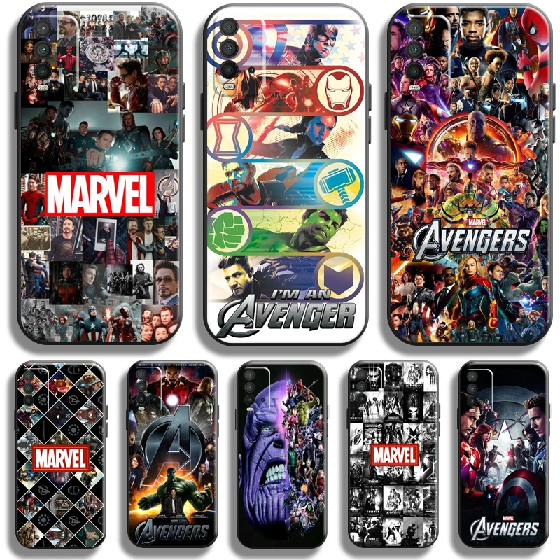 

Marvel Avengers For Xiaomi Redmi 9T Phone Case Liquid Silicon Silicone Cover Coque Carcasa Soft