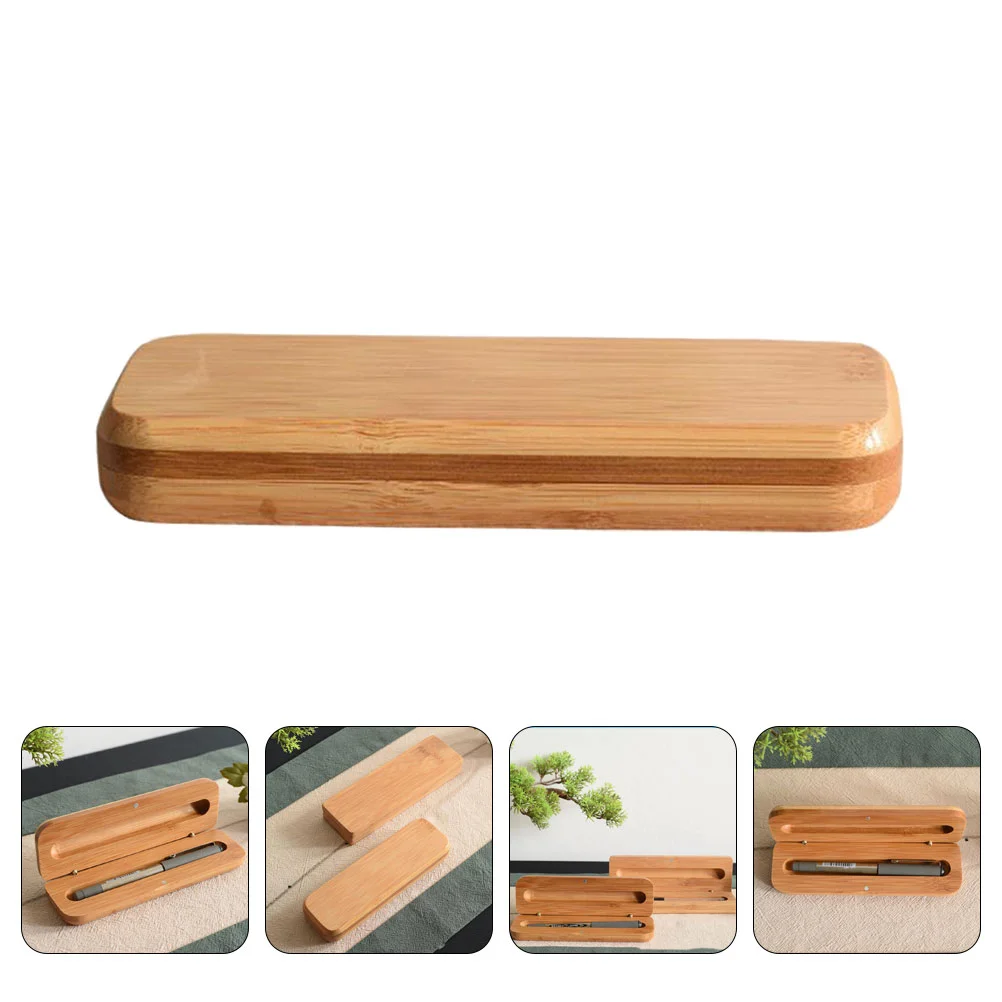 

1pc Stationery Case Box Bamboo Single Pen Box Gift Simple Pen Case