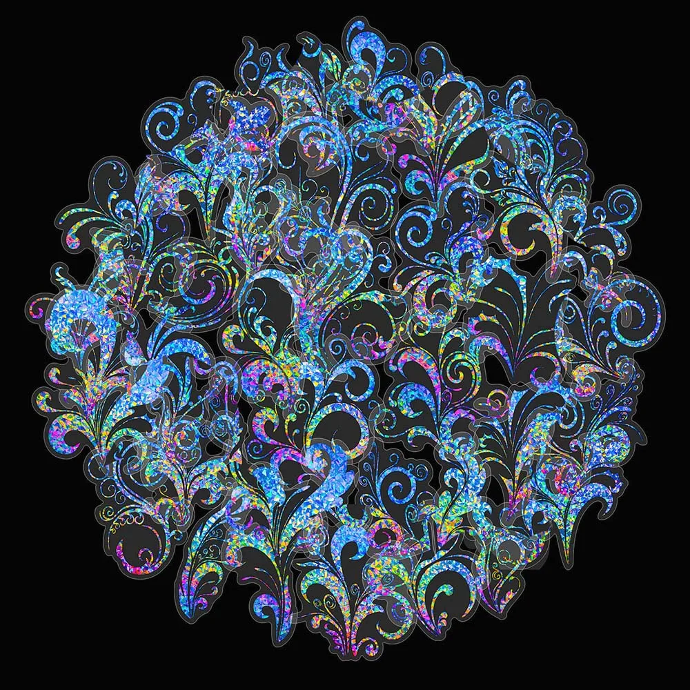 

10/50Pcs Retro Laser Transparent Flowers Tattoo Aesthetic Varied Stickers Pack for Kid Graffiti Decals Travel Luggage Decoration