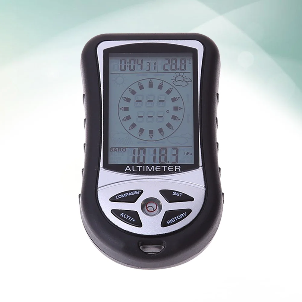 

8 in 1 Multifunction Outdoor Survival Camping Hiking Compass Tool Altimeter Barometer Kit Battery Not Included (Black)