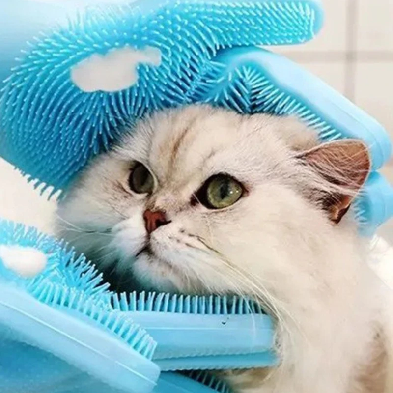 1 пара перчатки для вычесывания шерсти у кошек и собак