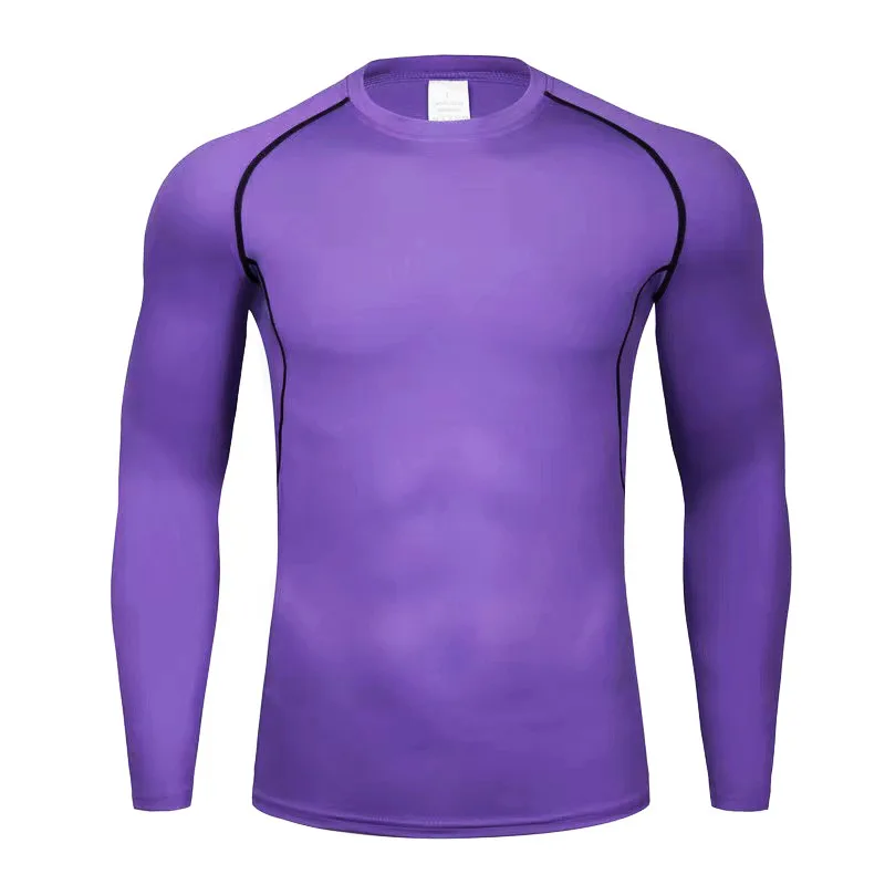 Men's Fitness Clothes Boxing Long Sleeves Sports Tight Long Sleeve Fast Dry Stretch Running T-shirt Compression Cycling Base