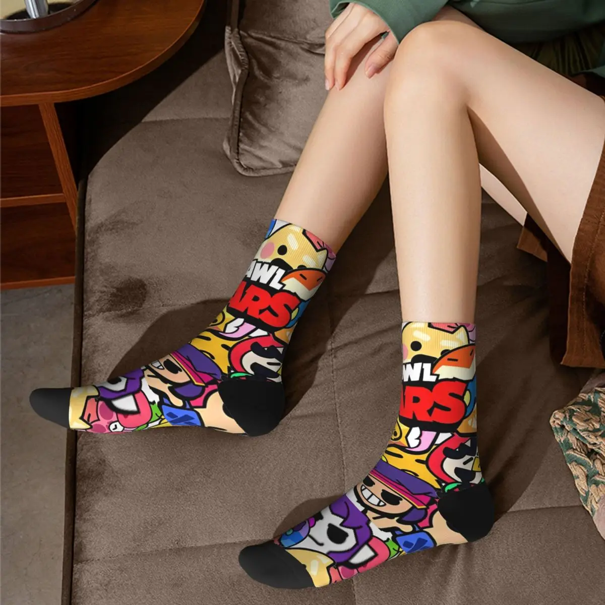 Баскетбольные носки Harajuku Brawling-Heros длинные из полиэстера для женщин и мужчин