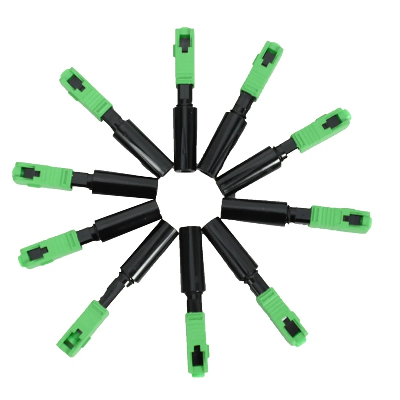 

ABGZ-30Pcs Ftth Embedded Quick Connector SC/APC Green Plastic Fiber Optic Connector