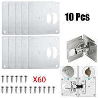 10pcs cabinet hinge repair plate resistant stainless steel furniture mounted plate cabinet door hinges hinges repair mount tool