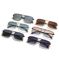 summer fashion metal square frame sunglass polarized anti ultraviolet uv400 casual driver spuqre sunglasses for adultwomenmen