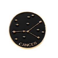 astrographic 12 constellation libra aries black cir fashionable creative cartoon brooch lovely enamel badge clothing accessories