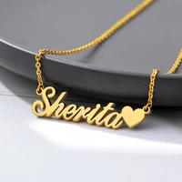 customized 1 3 names necklaces stainless steel multiple heart nameplate necklaces personalized for women men bijoux femme