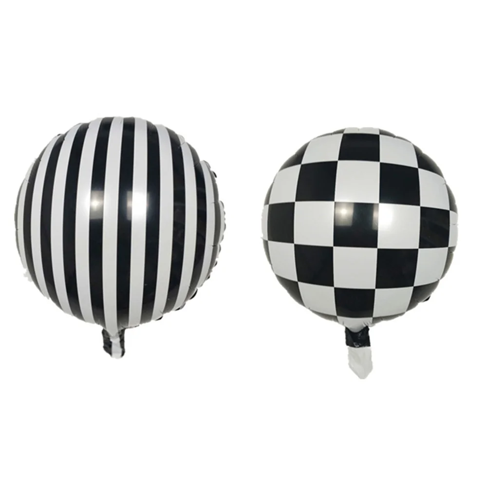 Воздушные шары в черно-белую полоску 18 дюймов