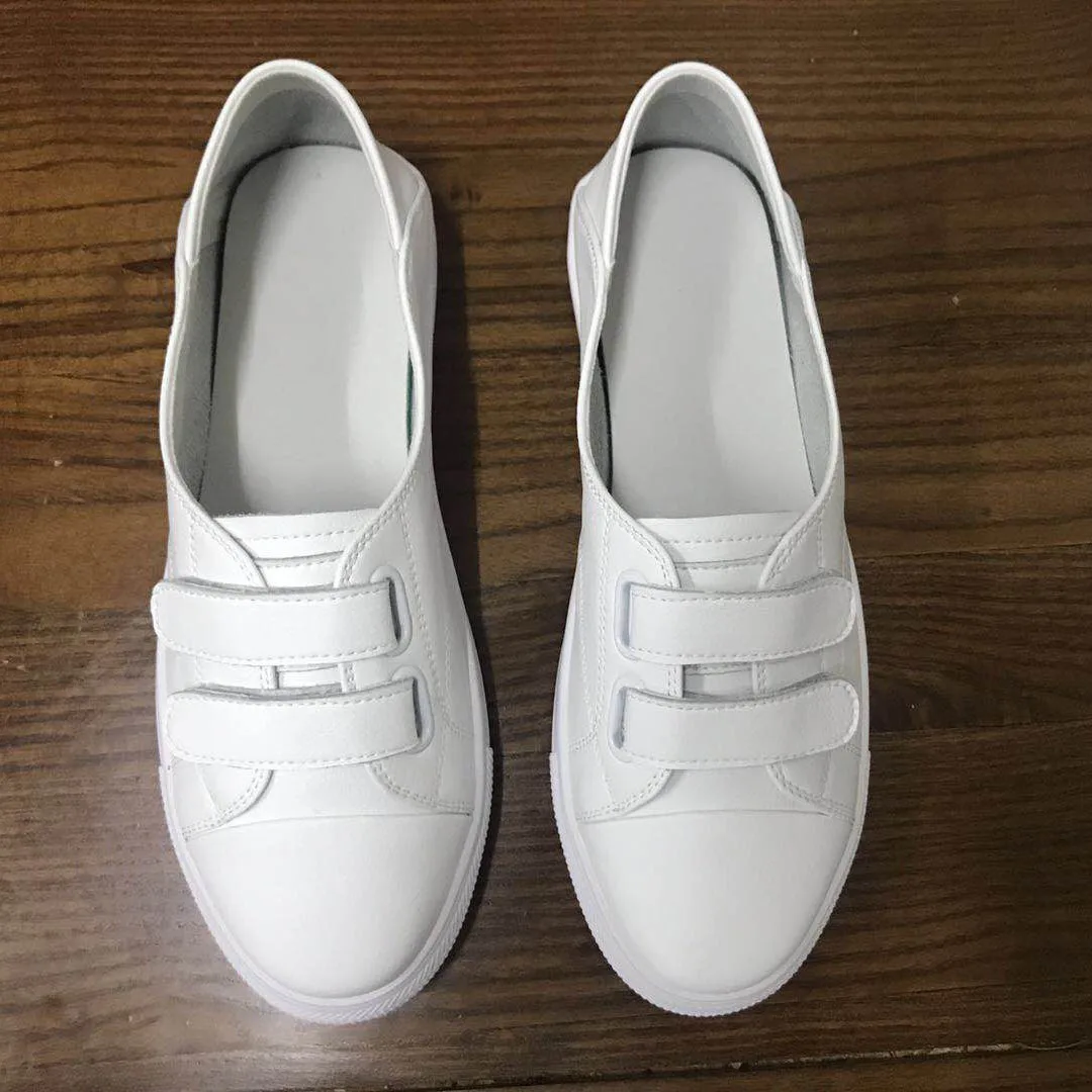 

Leather small white shoes women's 2022 summer new shallow mouth one pedal flat bottom lazy breathable single shoes women
