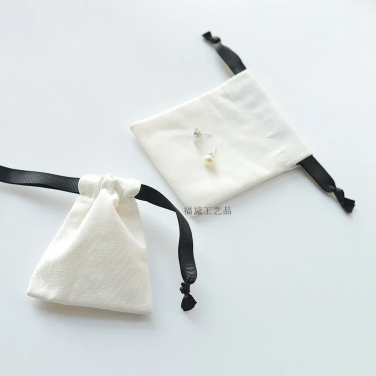 

Jewelry Cotton Gift Bags 5x7cm(2"x2.75") 7x9cm 11x14cm 15x20cm Hair Eyelashes Sack Custom Makeup Drawstring Pouches