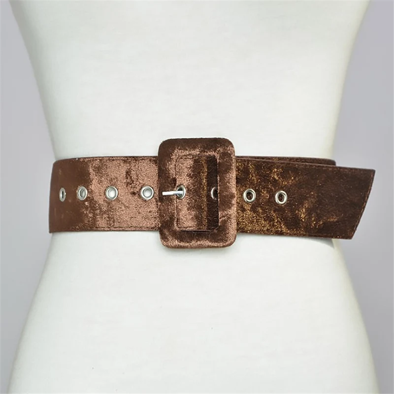 

2022 Luxury Belts for Women Fashion Personality Plus Velvet Belts Female Slim Waist Belts