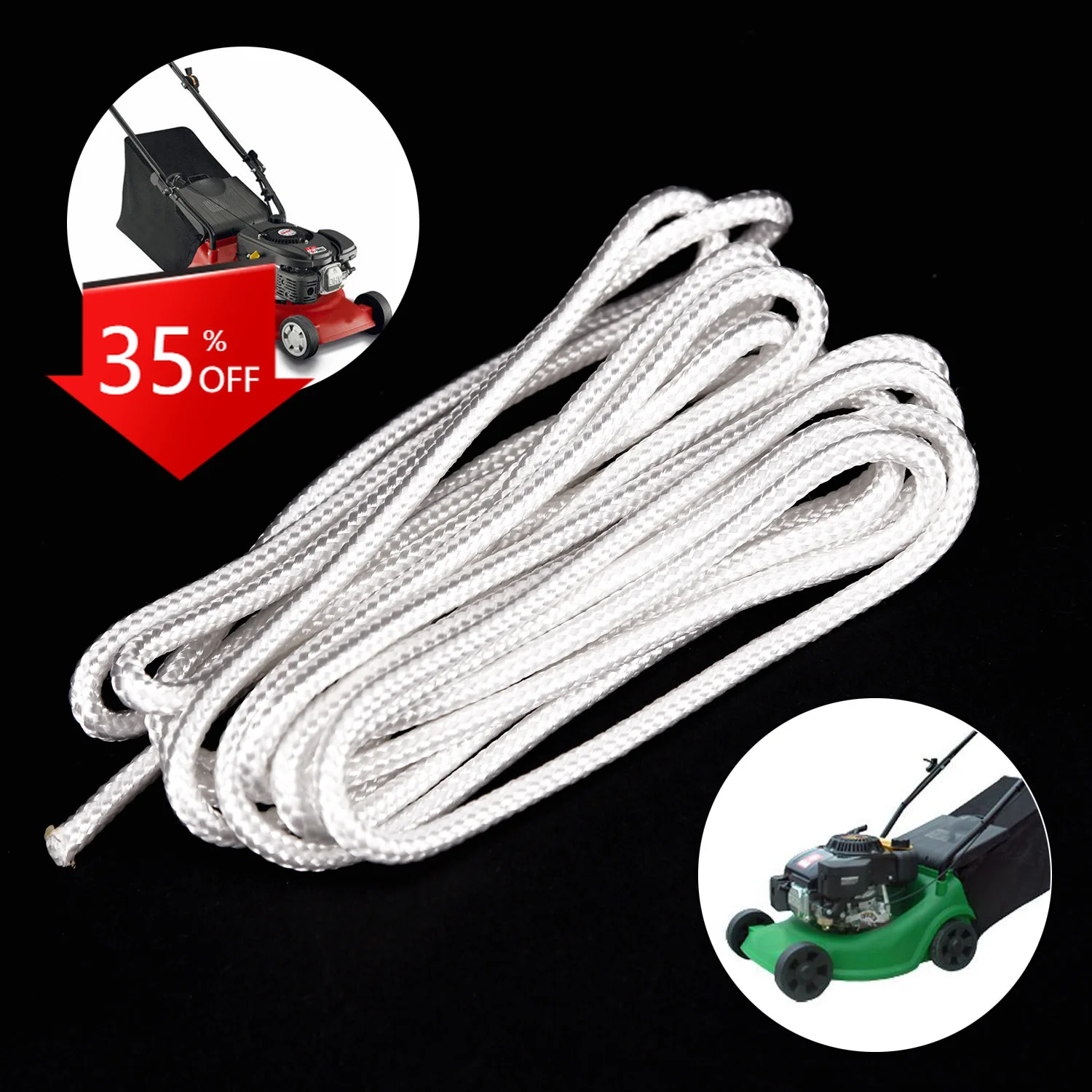 

1 шт. 300 см * 4 мм нейлоновый пусковой шнур для запуска отдачи для газонокосилки бензопилы износостойкий Запчасти и аксессуары для газонокоси...