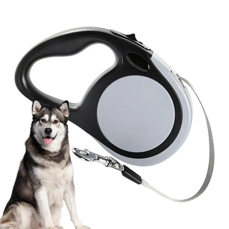 

Long Retractable Dog Leash One-Handed Brake And Lock Nylon Leash Heavy Duty Pet Supplies 5m Tangles-Free Leash With Metal Buckle