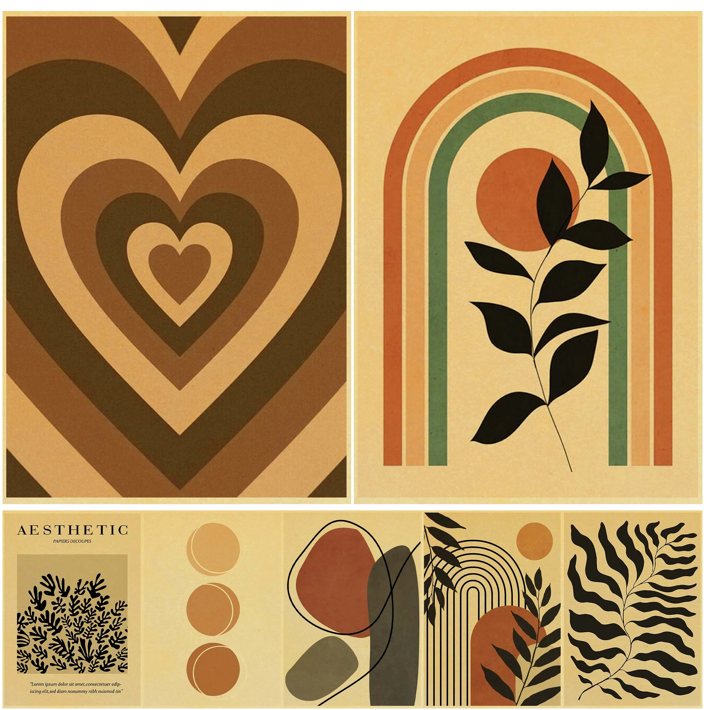 

Abstract Bohemian Wall Art Retro Poster Boho Paintings on The Wall Picture for Living Room Interior Painting Room Decoration