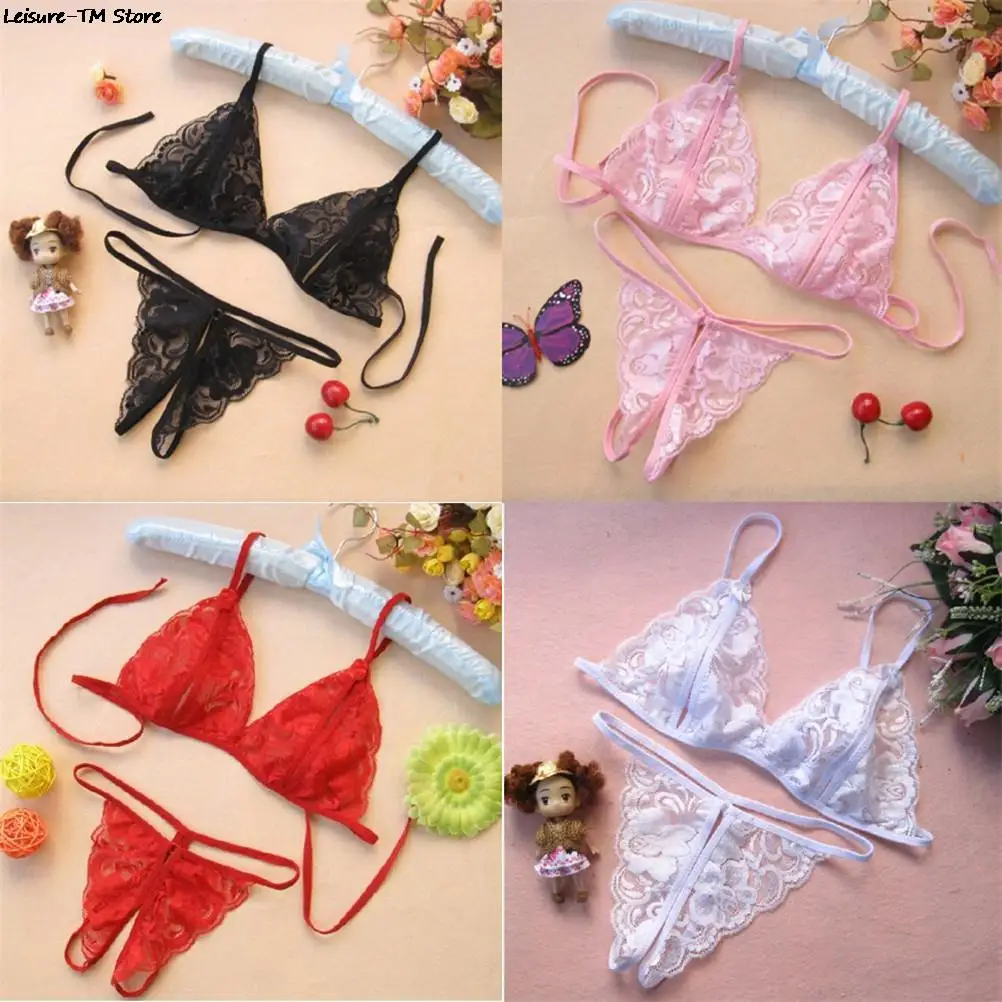 

Erotic Lingerie Sexy Women Micro Thong Underwear G-String Bra Mini Brazilian Bikini Set Swimwear Sleepwear Underwear Temptation