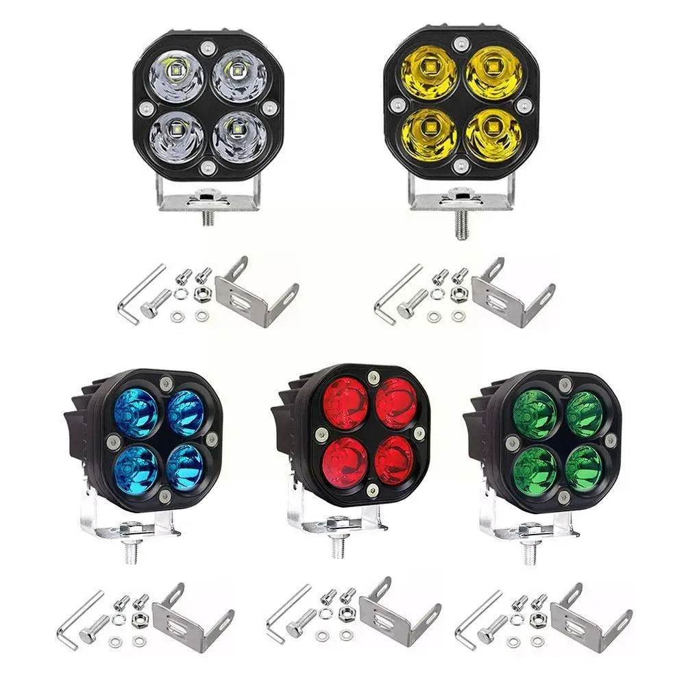 

3 Inch Led Work Light Bar For Car Yellow Fog Lamp Off Road Motorcycle Tractors Driving Lights White Square Spotlight R6I7