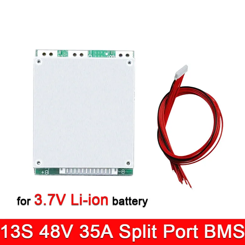 BMS 13S 35A 48 В литий-ионная литиевая батарея 18650, зарядная плата, разделенный порт, стабилизатор PCB, защита от короткого замыкания для Escooter BMS 13S 35A 48 В литий-ионная литиевая батарея 18650, зарядная плата, разделенный порт, стабилизатор PCB, защита от короткого замыкания для Escooter