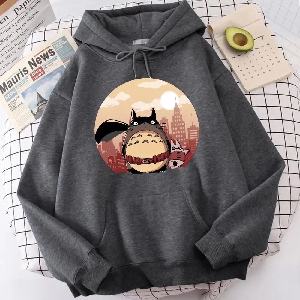 

Толстовка Totoro мужская оверсайз с капюшоном, флисовая свободная, осень 2022