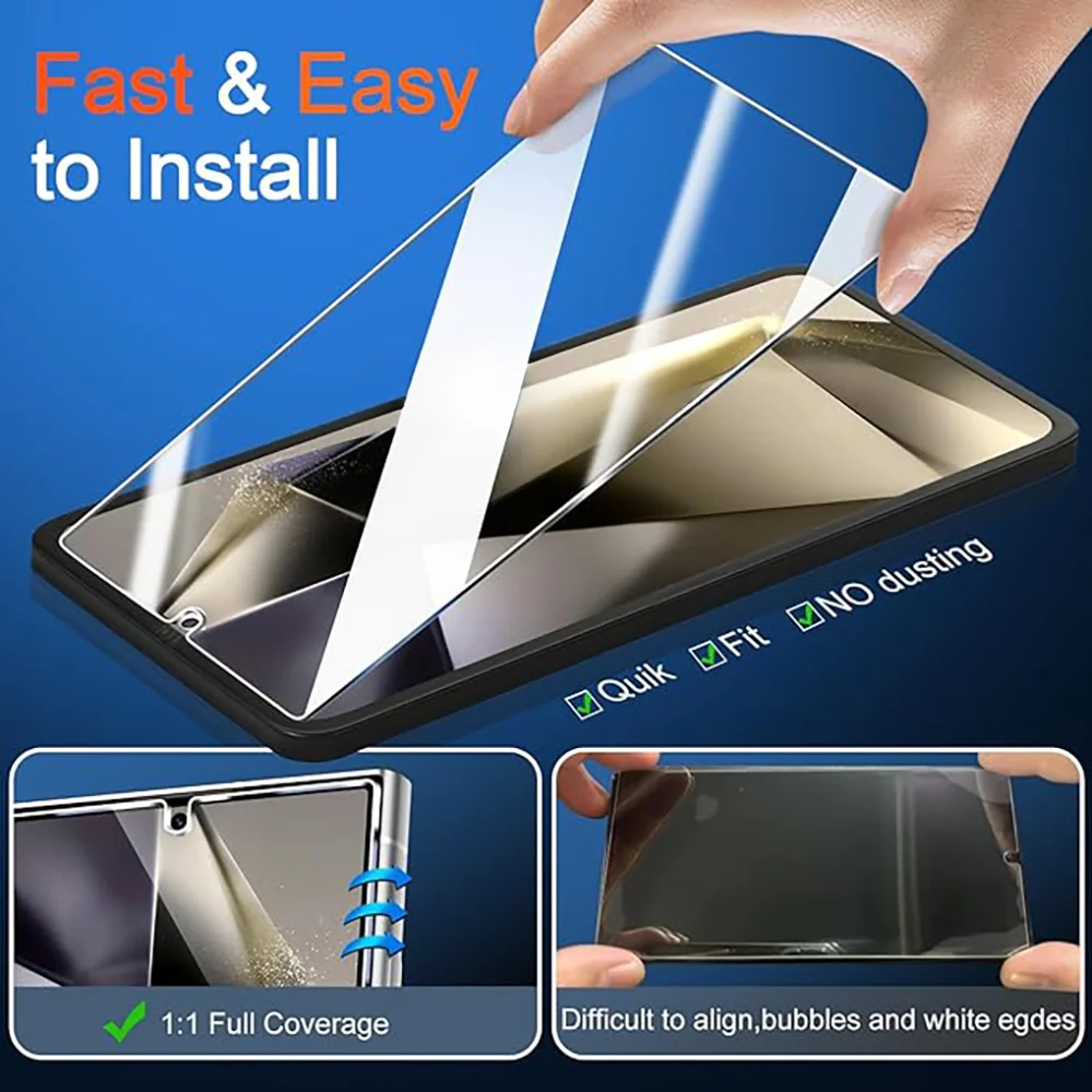 4 шт. Противоударная защита экрана для Samsung Galaxy S24 Ultra S23 FE S22 S21 Plus Защитное стекло