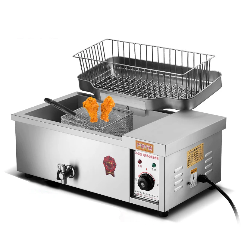 Freidora eléctrica pequeña y comercial, horno multifunción para patatas fritas, 220V