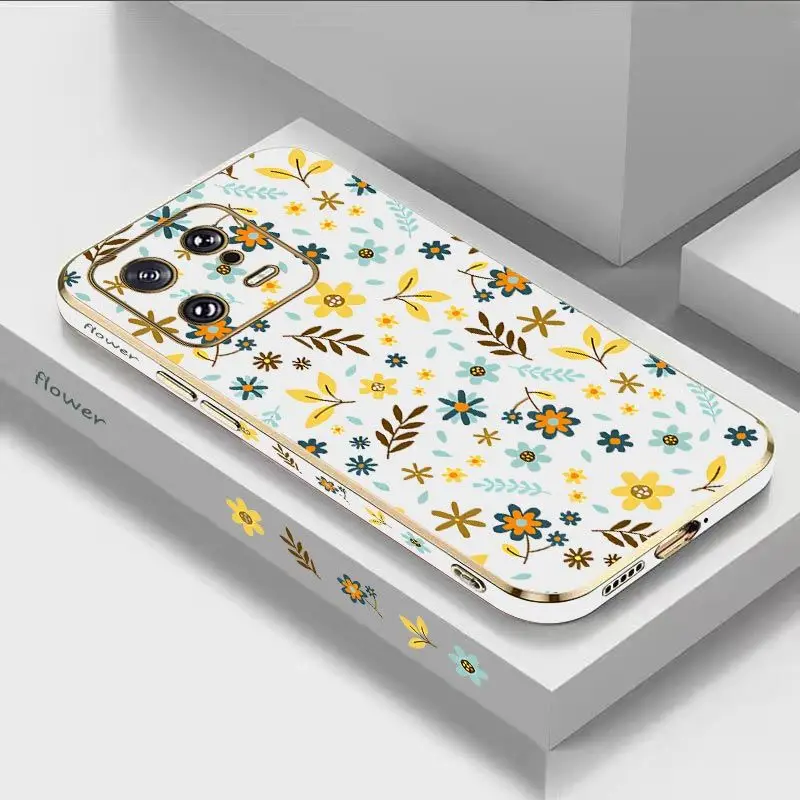 Clear Flower Luxury Plating Phone Case For Xiaomi Mi 13 12S Ultra 13 Pro 11T Ultra 12 12T 11 11 Lite 10 10T Cover