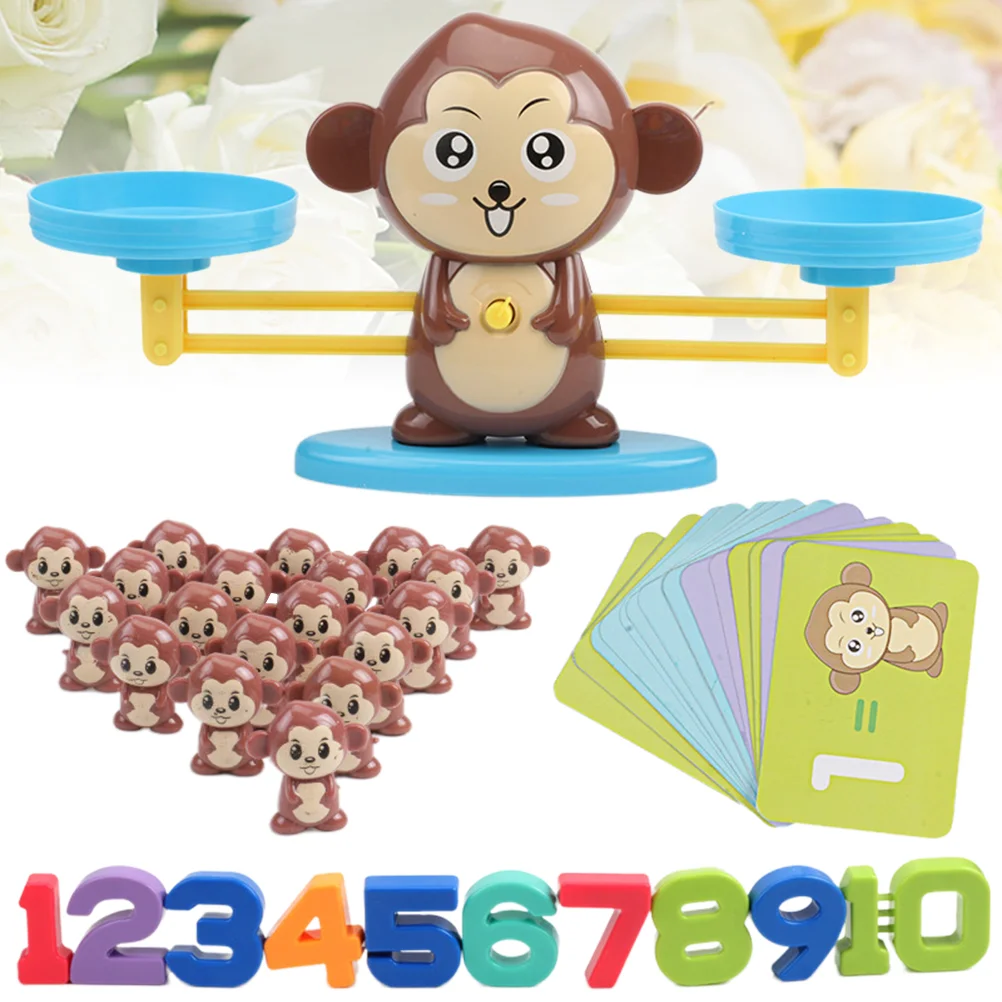 

1 Set of Digital Balance Toy Monkey Addition and Subtraction Math Game Toy Educational Arithmetic Toy for Kids