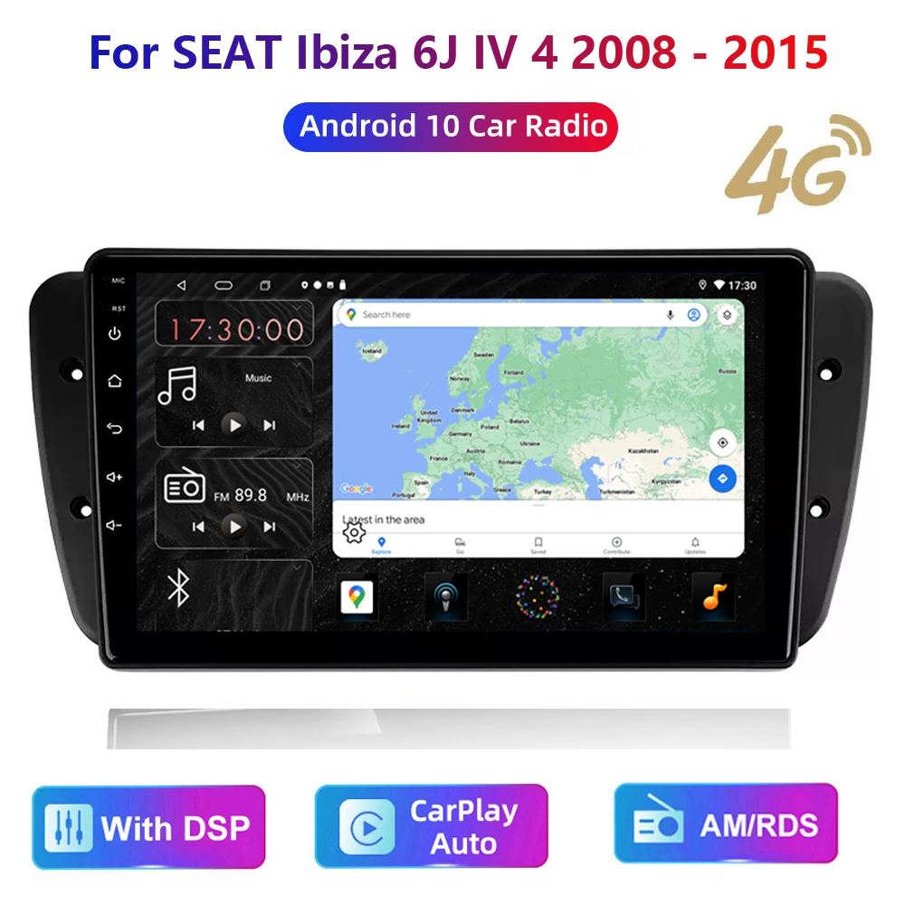 HD multimedia head unit for SEAT Ibiza 6J IV 4 2008 - 2015 Car Stereo Radio Android video GPS Carplay 4G AM/RDS/DSP