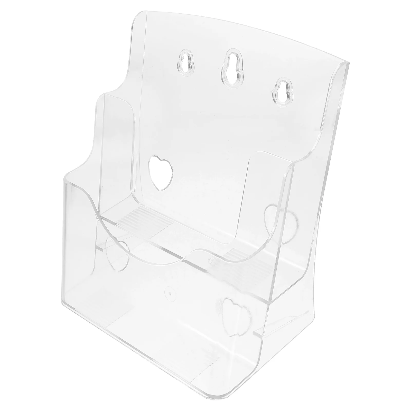 

Folding Rack Brochure Holder Paper Stand Magazine Organizer Flyer Clear Plastic Folders