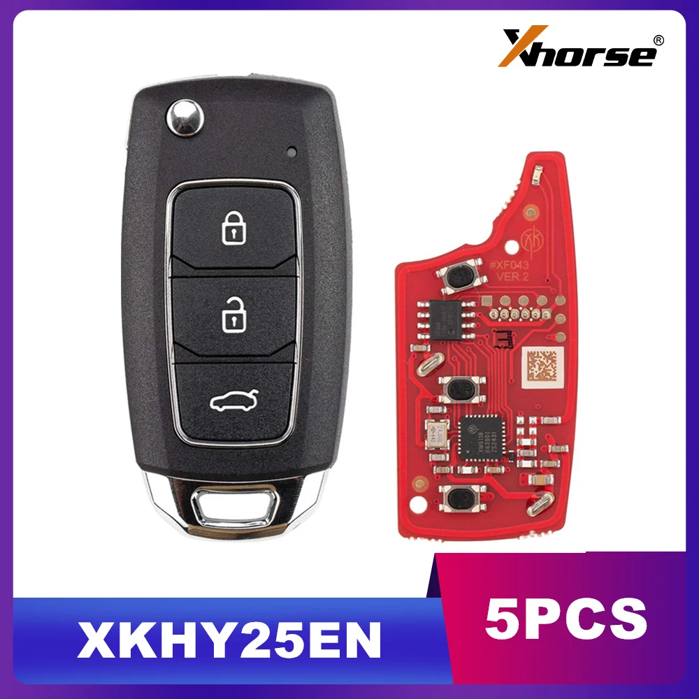

Xhorse XKHY25EN 2-го поколения дистанционный ключ для Hyundai Type 3 кнопки 5 шт./лот