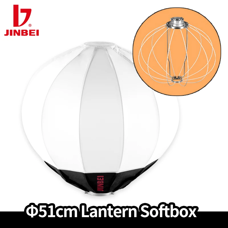 

JINBEI 51cm Lantern Softbox Spherical Collapsible Ball Diffuser Lamp Led Light Modifier Bowens Mount for Photography Studio Lamp