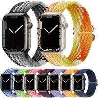 strap for apple watch band 45mm 41mm 40mm 44mm 42mm 38mm elastic adjustable braided solo loop bracelet iwatch series 3 5 se 6 7
