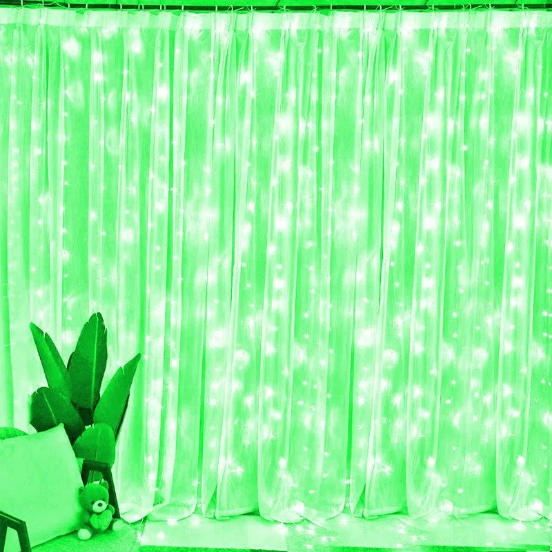 

Curtain LED String Lights with 8 Mode Remote Control Garland Fairy Lights for Christmas Wedding Party Decors Room Window Lights