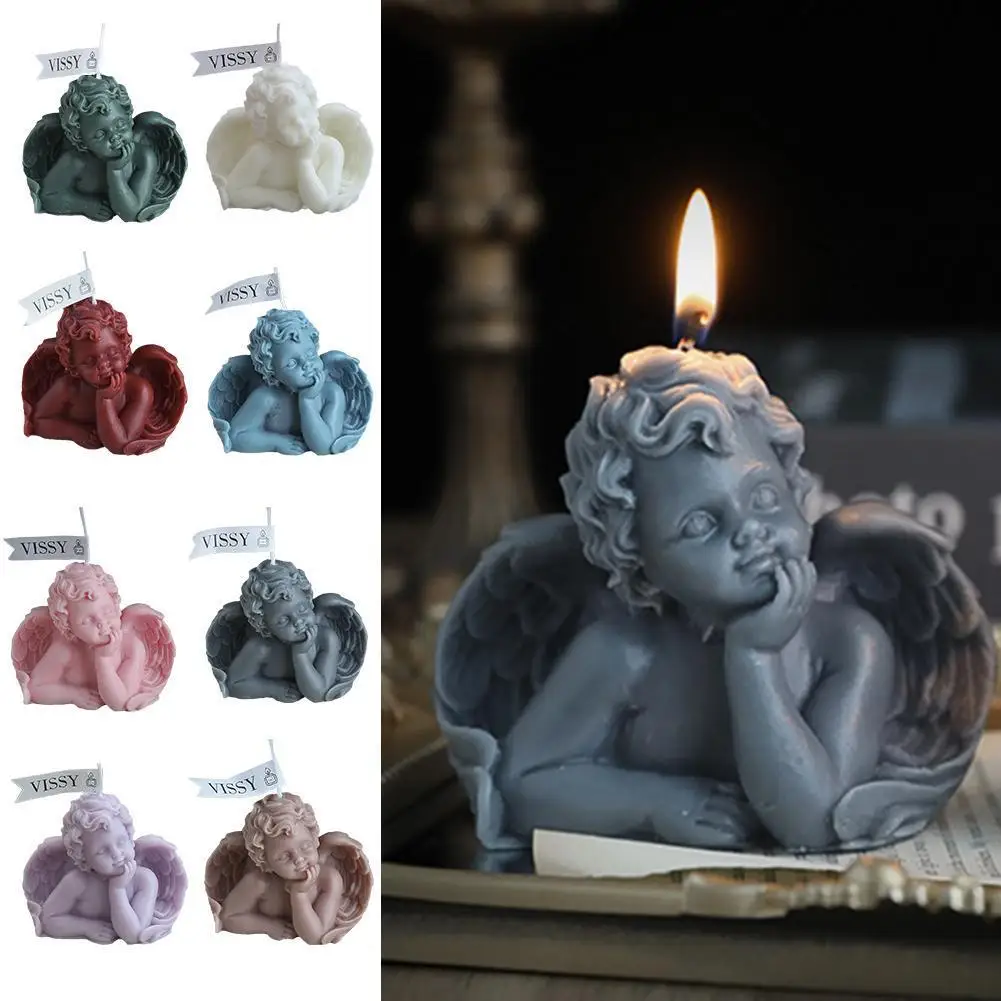 

1pcs Art Candle 3D Cute Cheek Angel Scented Candle Wax Home Birthday Party Christmas Decoration Candle Holiday Gifts