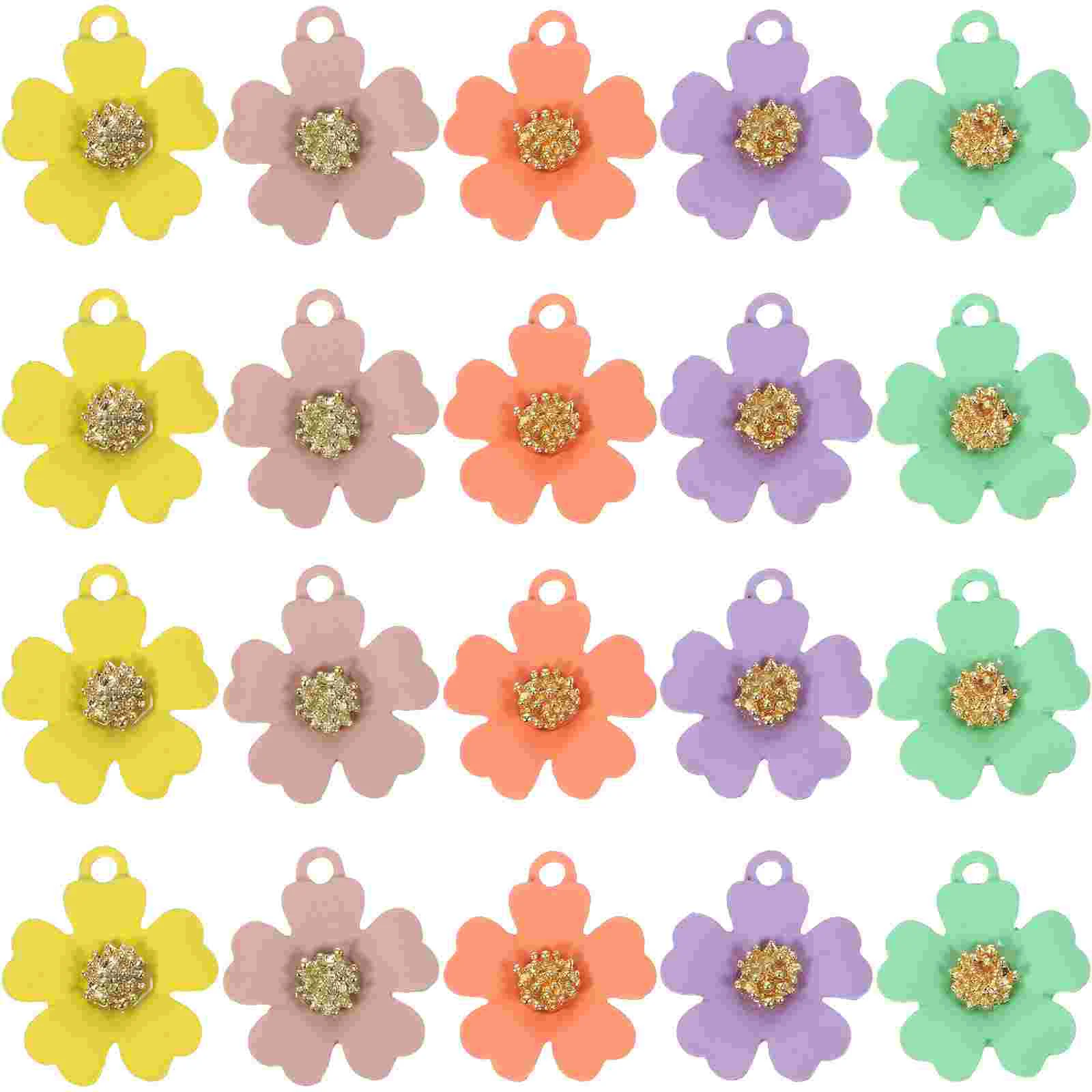 25Pcs Small Flower Pendants Jewelry Making Charms Lovely Necklace Pendants Flower Shape Charms