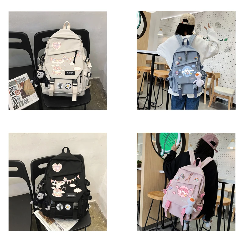 

43CMSanrios Kawaii милый Коричный мимелоди аниме мультфильм японский студенческий рюкзак школьный портфель большая емкость Ins кампус