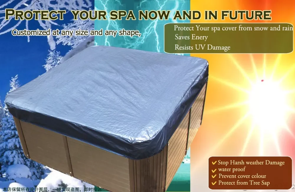 

Customize 4mm Isolation spa cover cap for keeping spa clean warm in winter, protect your hot tub from now