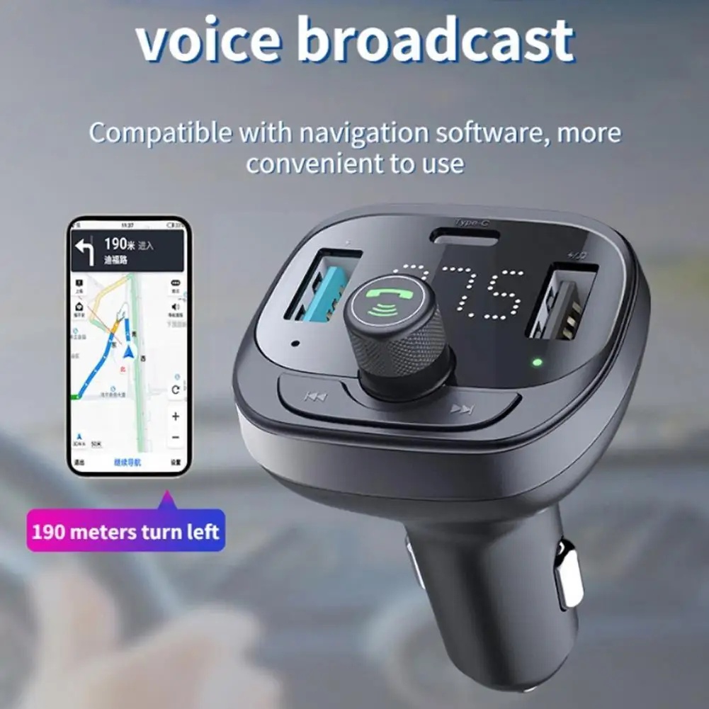 

50W Car Charger USB A Type C PD QC Fast Charging FM Bluetooth 5.0 Transmitter For Cigarette Lighter Phone for IPhone for Samsung