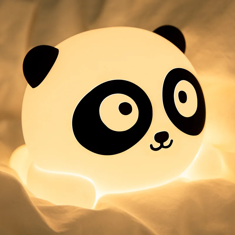 LED Lamp Touch Sensor Panda Silicone Animal Light Colorful Child Holiday Gift Sleepping Creative Bedroom Desktop Decor Lamp