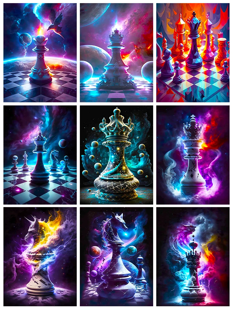 

Пейзаж 5D, алмазная живопись, фантастические шахматы, алмазная живопись, инкрустированная полностью Алмазная вышивка, художник, украшение для дома