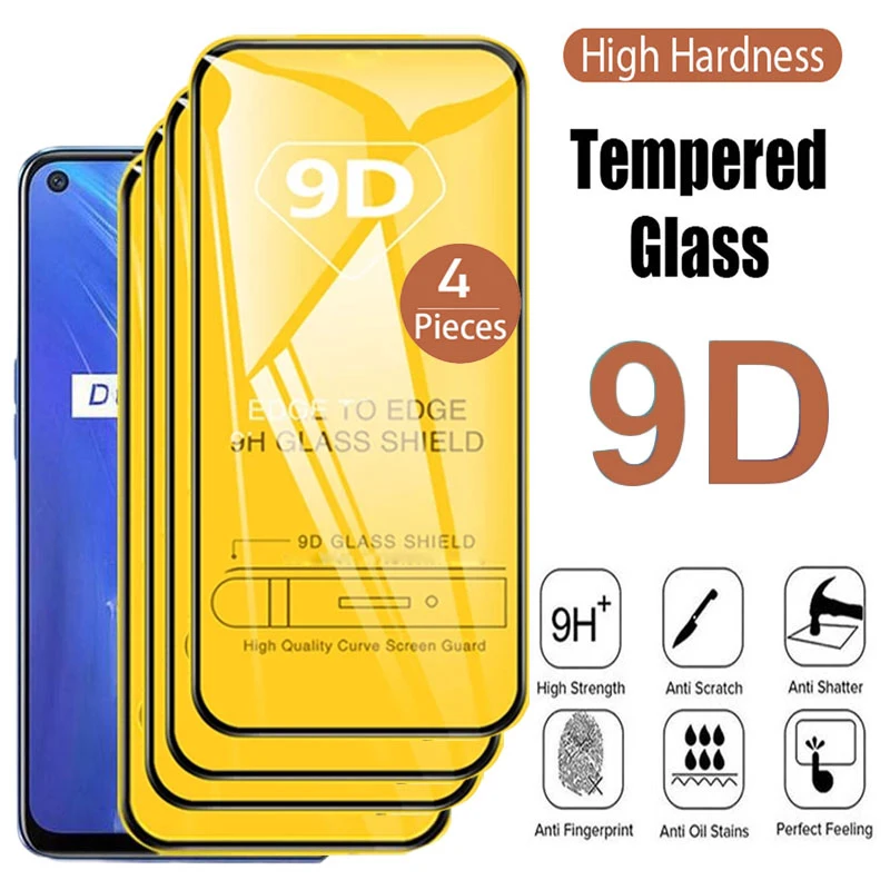 

9D Full Cover Tempered Glass For Realme C25Y C25S C21Y C21 C20A C17 C15 C12 C11 Narzo 30 50 Pro 50i 30A 10 20A Screen Protectors
