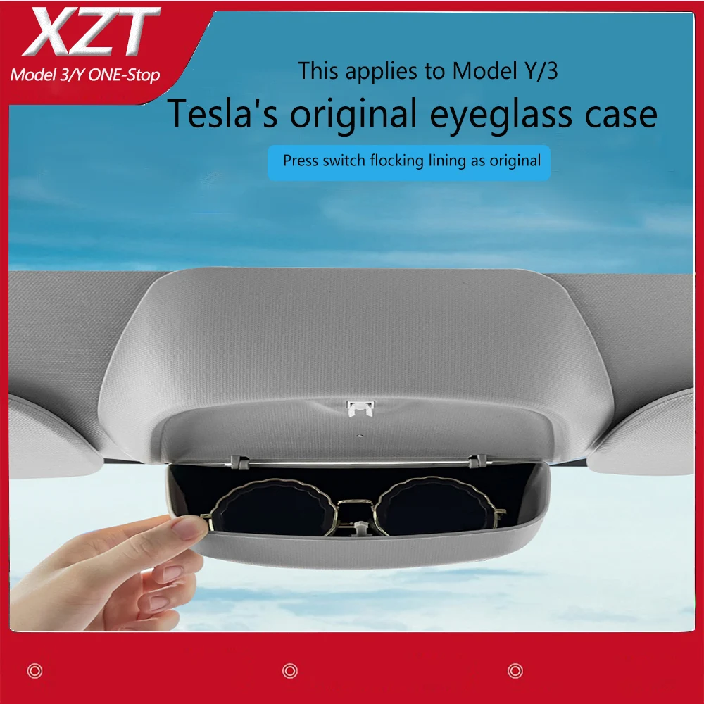 

For Tesla Model 3 Model Y Glasses Case Sunglasses Storage Box For Tesla 2021/2022 Car Accessories