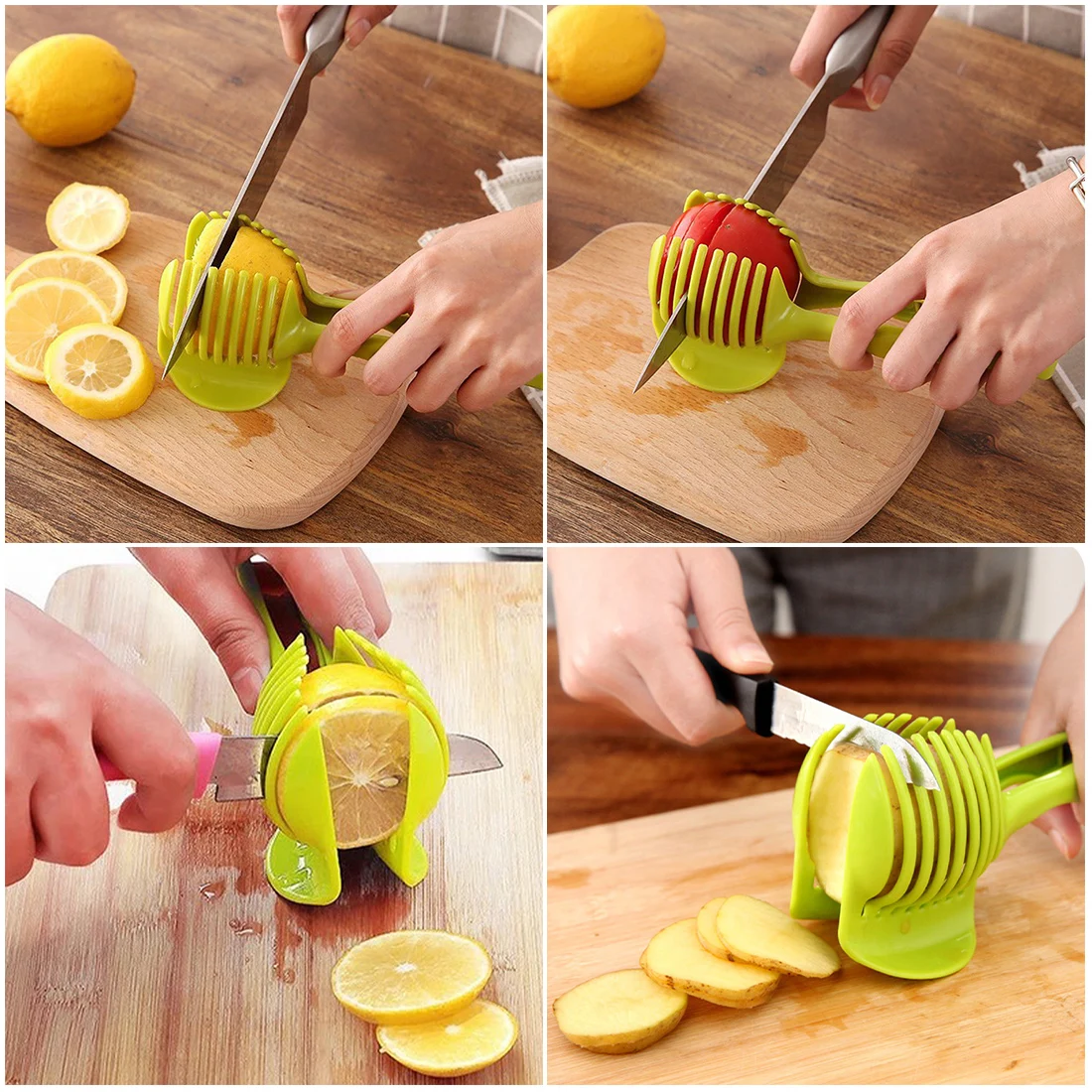 

Handheld Tomato Onion Slicer Bread Clip Fruit Vegetable Cutting Lemon Shreadders Potato Apple Gadget Kitchen Supplies