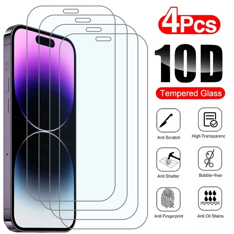 

4PCS Tempered Glass for iPhone 13 12 11 Pro Max Mini Screen Protector for iPhone 14 Pro 7 8 6 6S Plus SE 2020 X XR Xs Max Glass