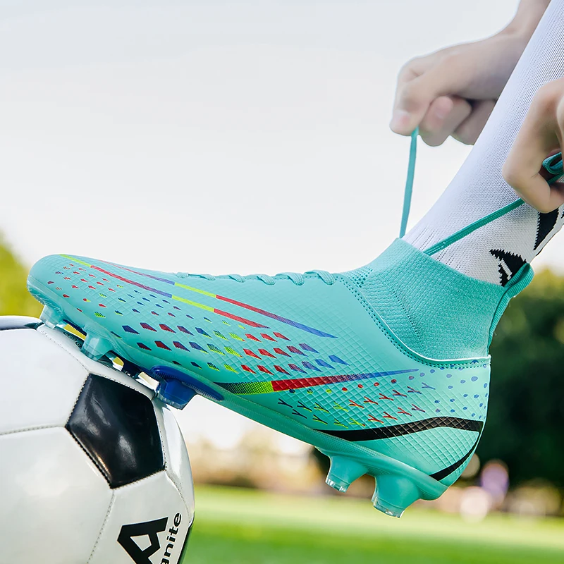 Men's Cuff Football Boots Football Shoes Boy's Adult Professional Football Shoes TF/FG Outdoor Training Football Shoes 35-45