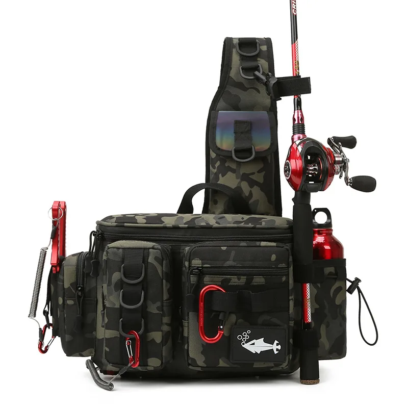 

Luya Bag New Multifunctional Fishing Bag Insert Rod Camo Outdoor One Shoulder Oblique Cross Luya Waist Bag Tourism Outdoor Bag